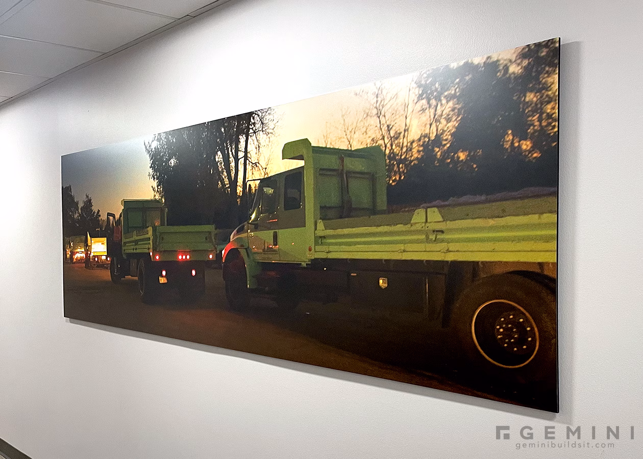 Large-format Mariani project photography displayed as oversized wall art